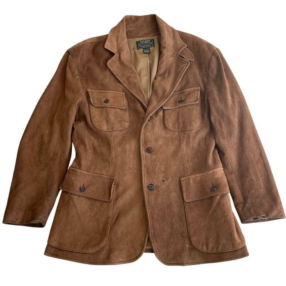 VTG 70’s RALPH LAUREN COUNTRY SUEDE JACKET CHESTNUT ILGWU LOGO MADE IN USA SZ M